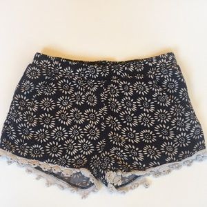 Black and White Patterned Shorts
